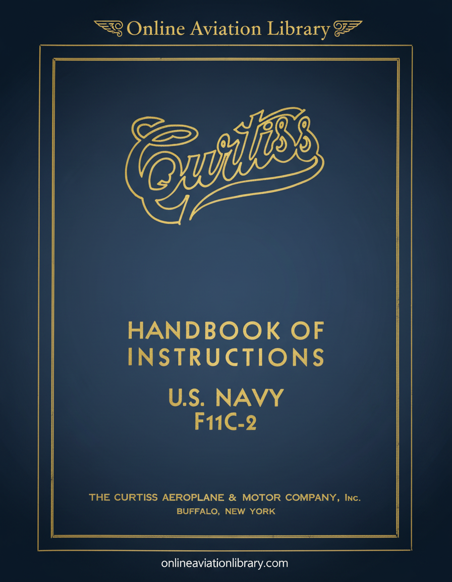 Curtiss F11C-2 U.S. Navy Manual Cover Page