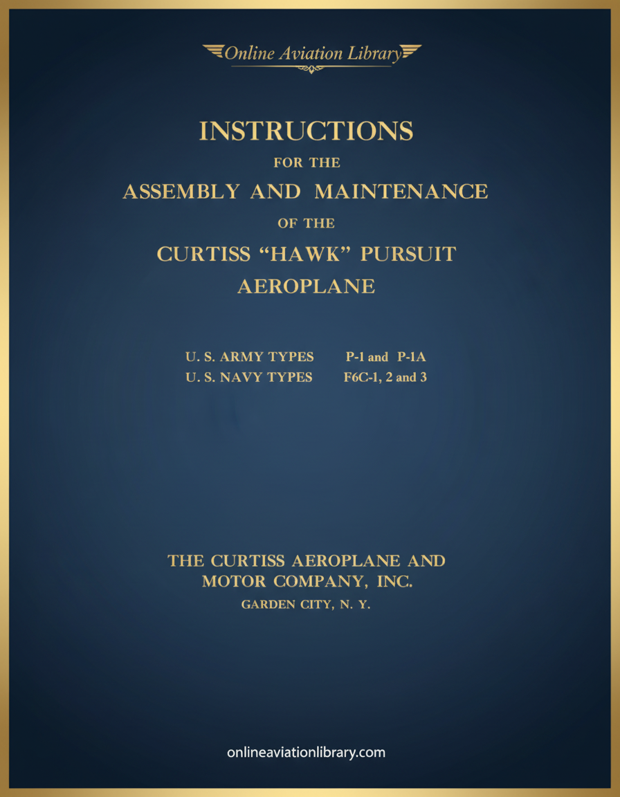 Curtiss Hawk Pursuit Manual Cover Page
