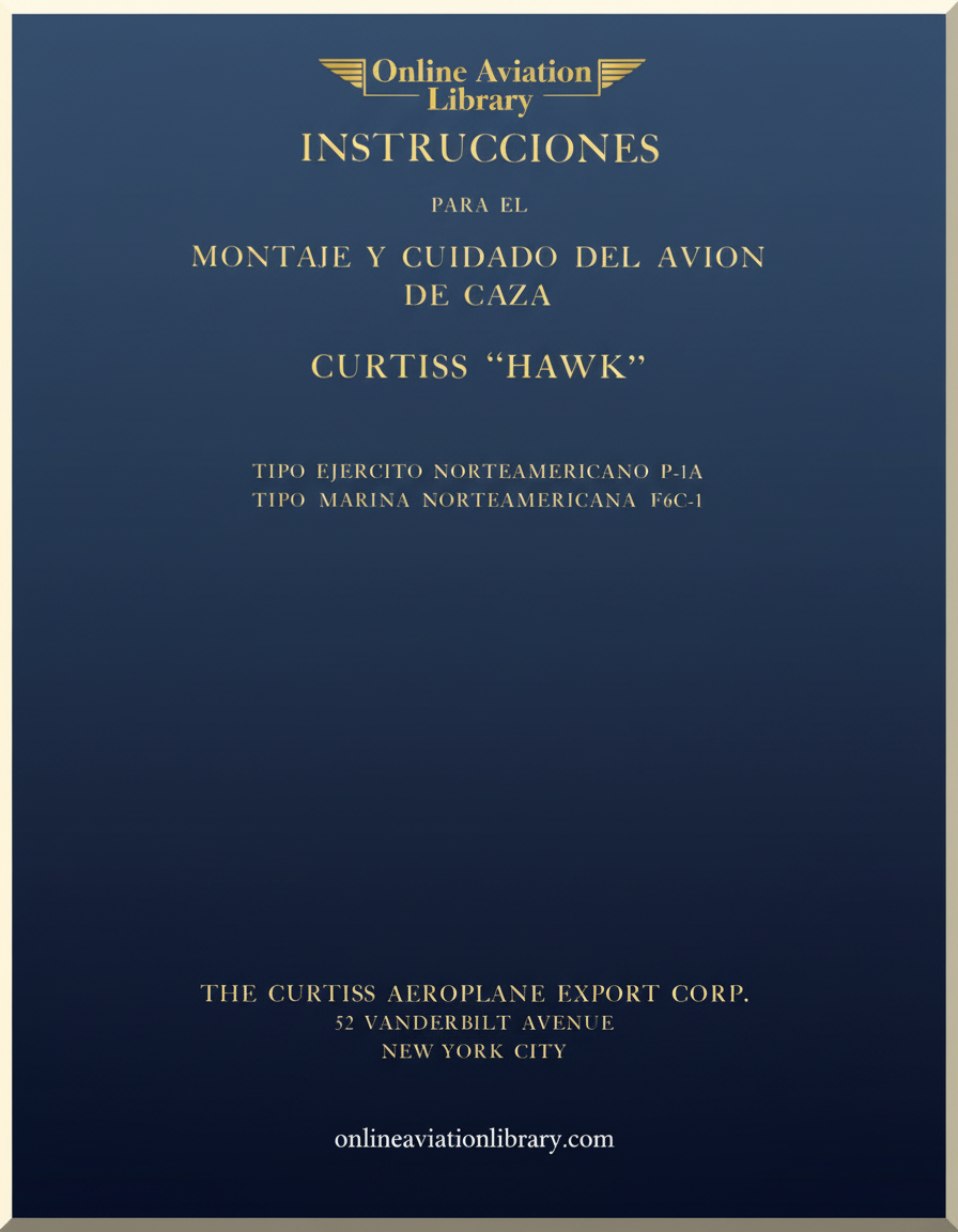 Curtiss Hawk Spanish Manual Cover Page