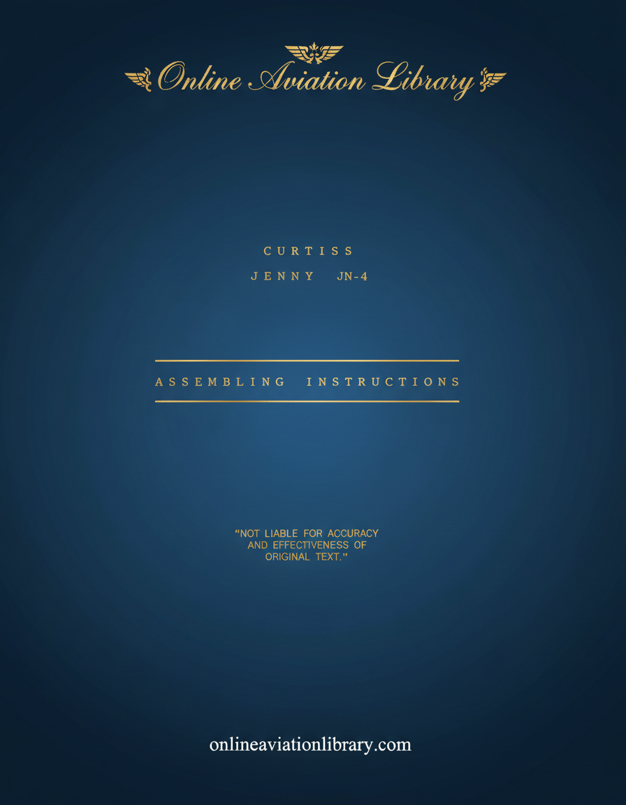 Curtiss Jenny JN-4 Assembling Instructions Cover Page