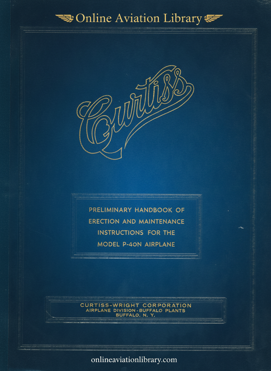 Curtiss P-40N Preliminary Handbook Cover Page