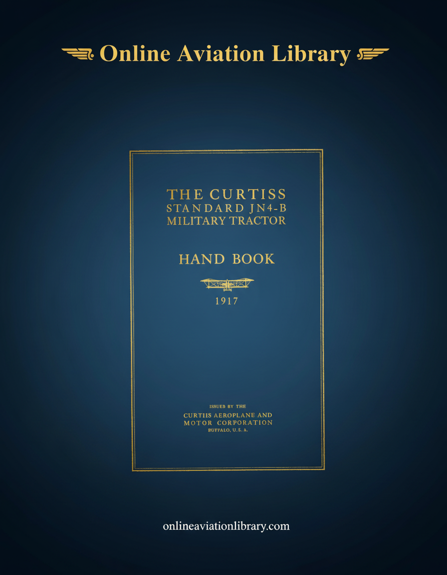 Curtiss Standard JN4-B Military Tractor Hand Book Cover Page 1917