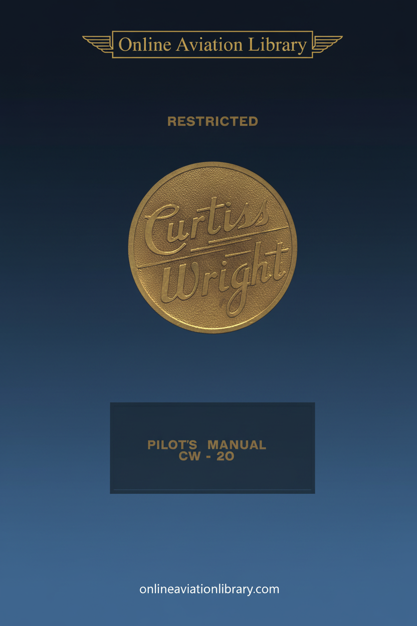 Curtiss-Wright CW-20 Manual Cover Page