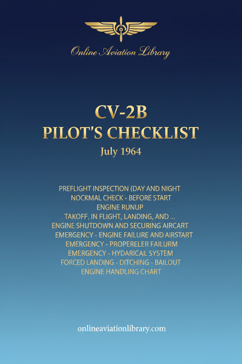 CV-2B Pilot's Checklist Text-Only Cover Page