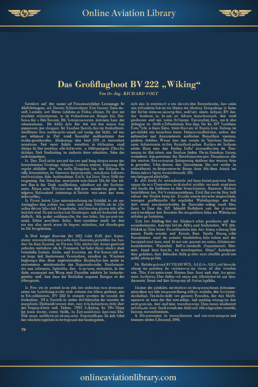 Das Großflugboot BV 222 Wiking - Luftwissen 1944 Cover Page