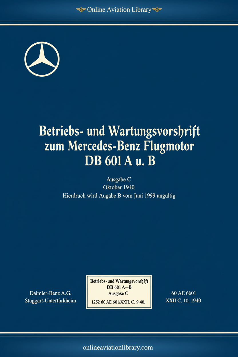 DB 601 A u. B Betriebs- und Wartungsvorschrift Standard Cover Page 1