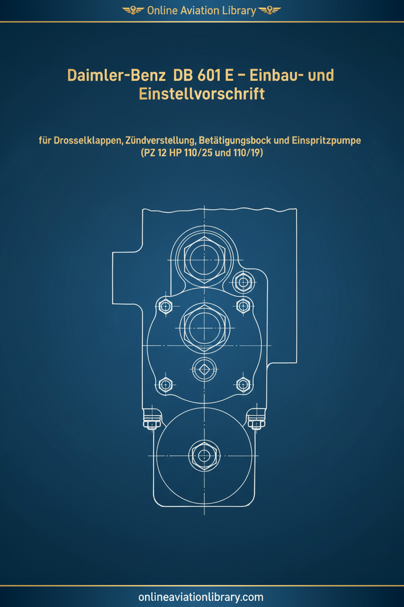 DB 601 E Einbau- und Einstellvorschrift Standard Cover Page 1