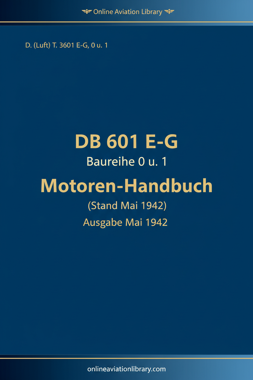 DB 601 E-G Motoren-Handbuch Standard Cover Page 1 - Text Only
