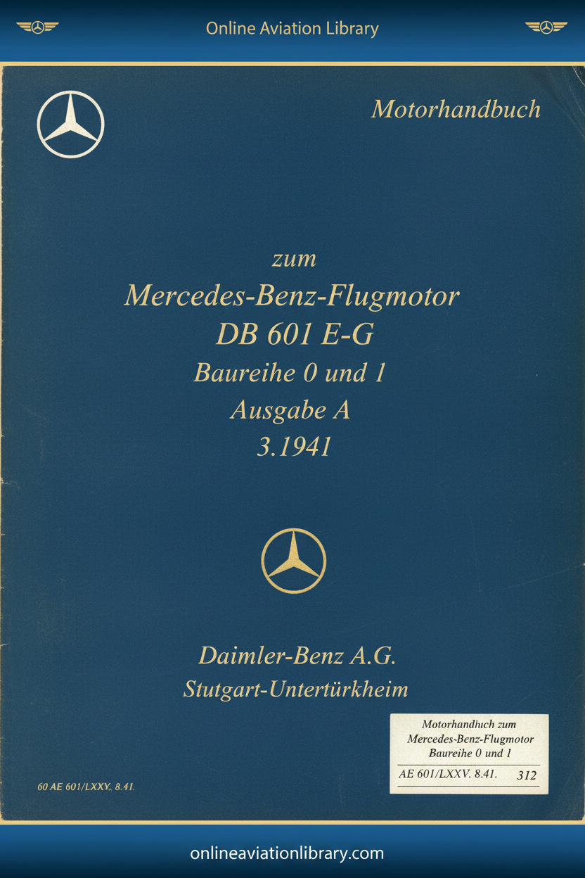 DB 601 E-G Motorhandbuch 1941 Standard Cover Page 1