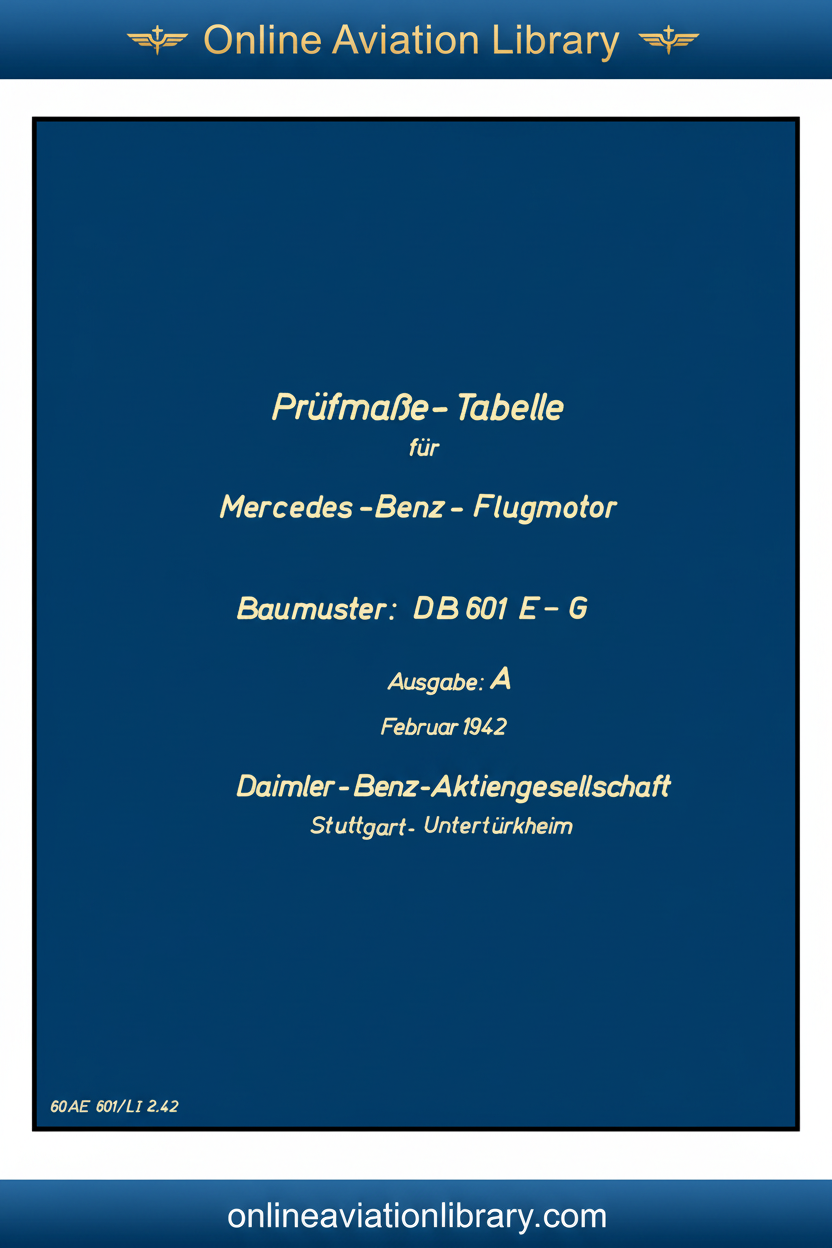 DB 601 E-G Prüfmaße-Tabelle Standard Cover Page 1
