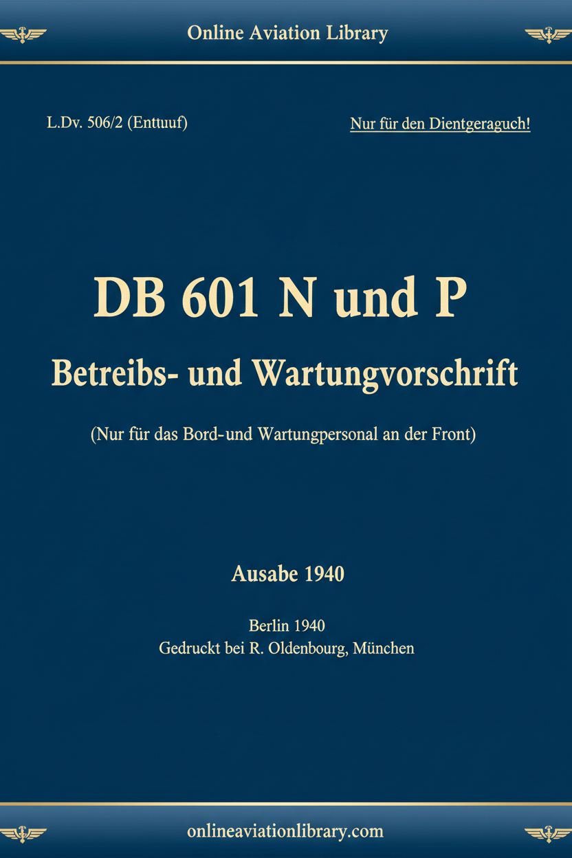 DB 601 N und P Betriebs- und Wartungsvorschrift Standard Cover Page 1 - Text Only
