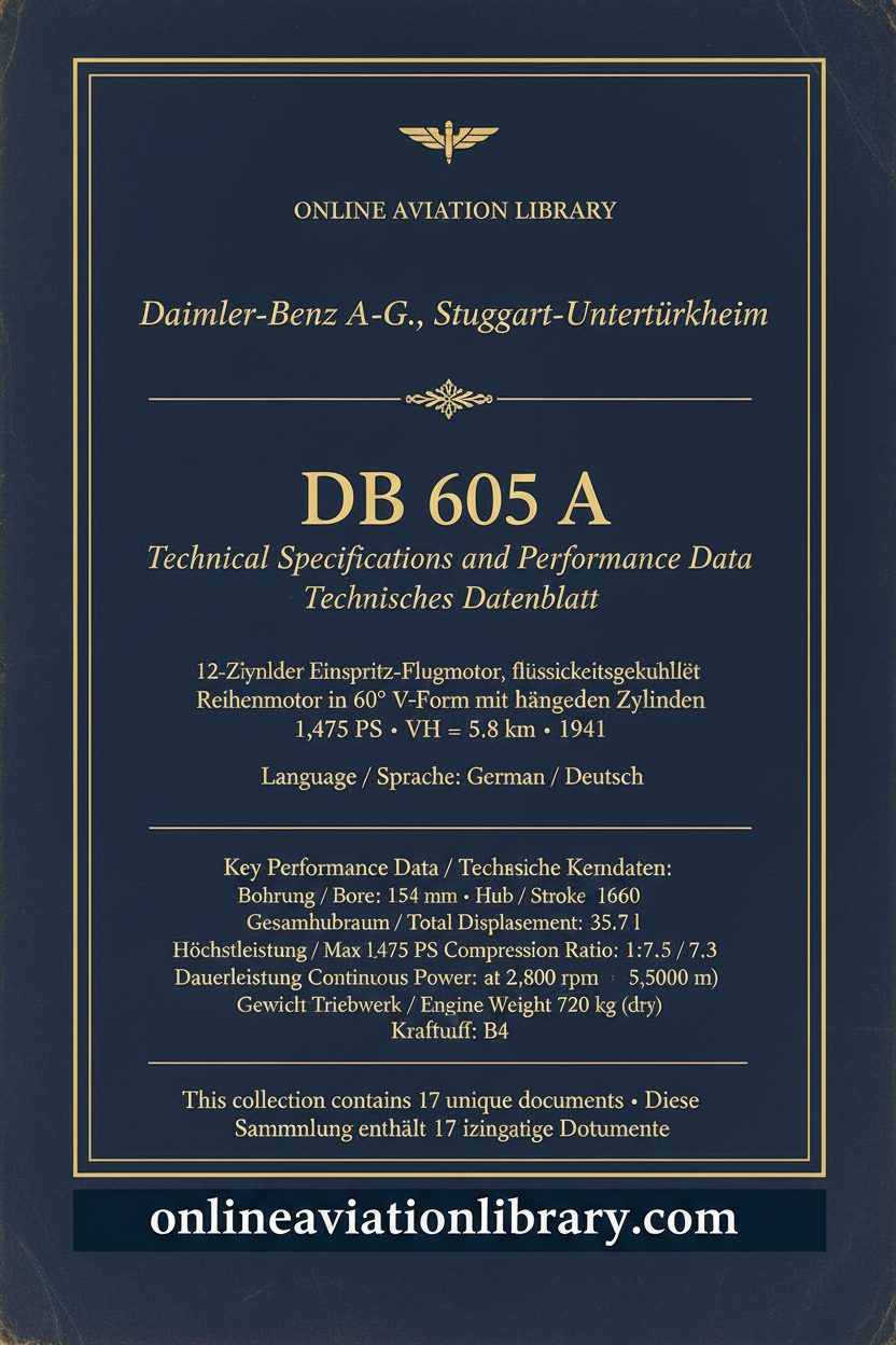 DB 605 A — Technical Specifications and Performance Data