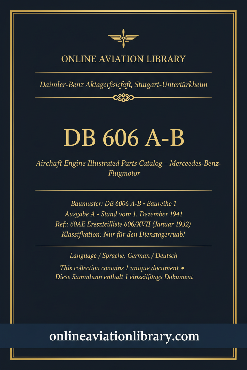 DB 606 A-B Ersatzteilliste — Standard Cover Page 1