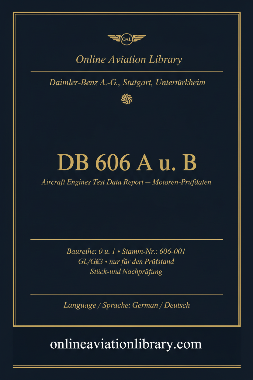 DB 606 A u. B Motoren-Prüfdaten — Standard Cover Page 1