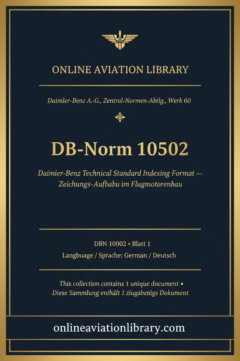 DB-Norm 10502 — Standard Cover Page 1