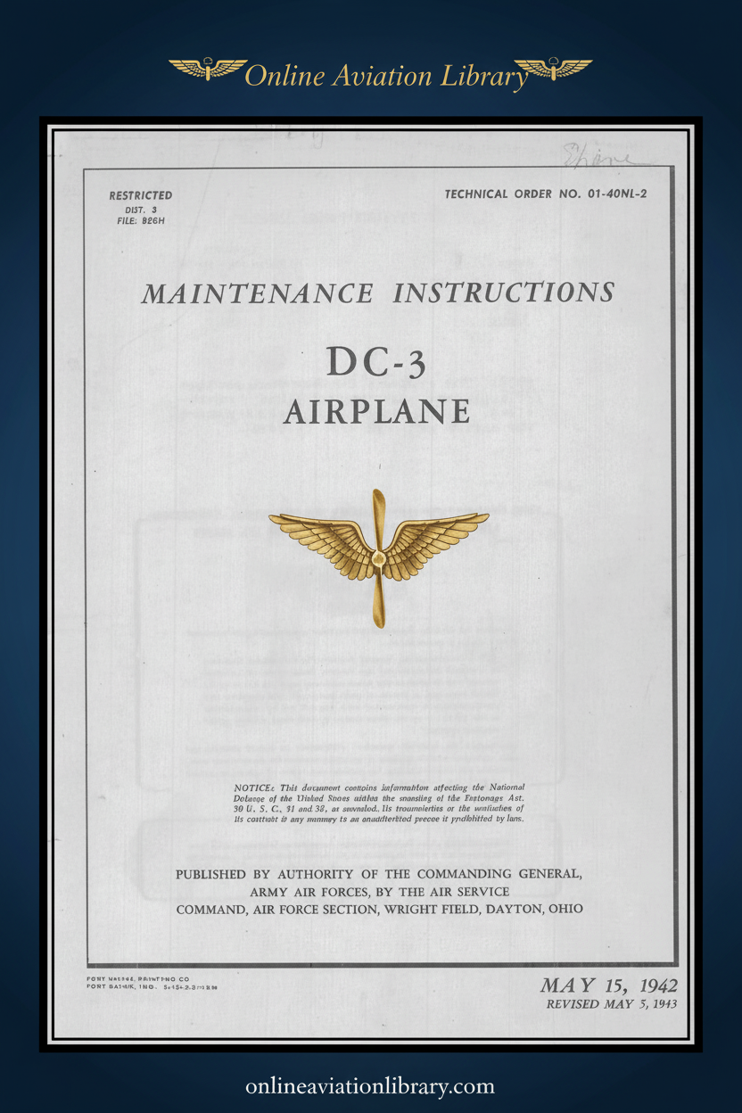 DC-3 Maintenance Instructions Cover Page