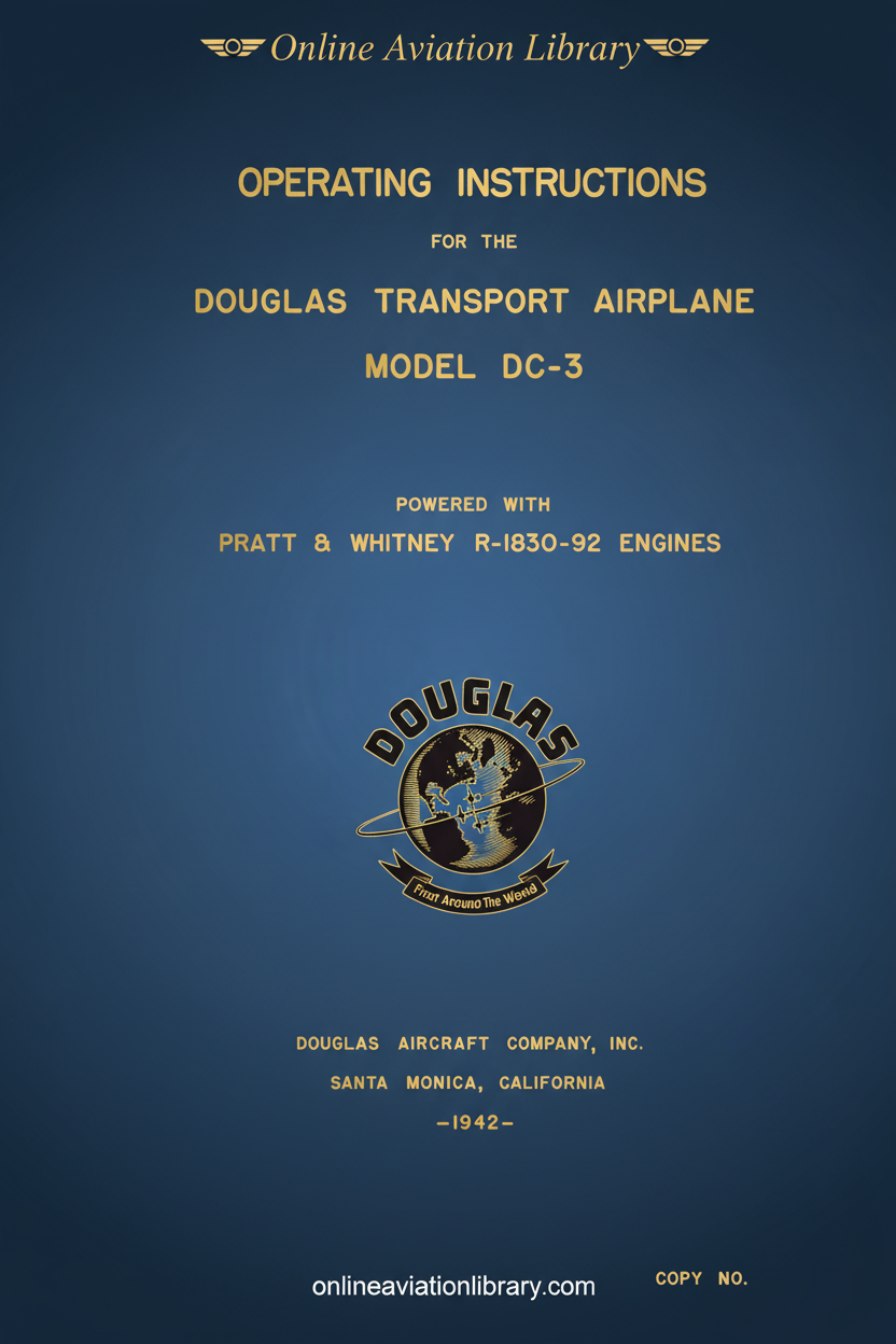 DC-3 Operating Instructions Cover Page