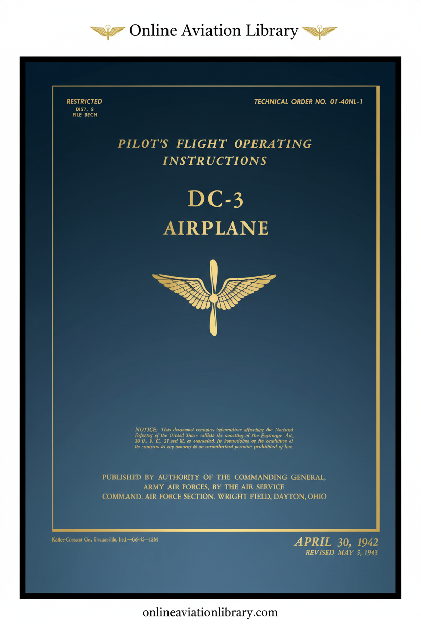 DC-3 Pilot's Flight Operating Instructions Cover Page