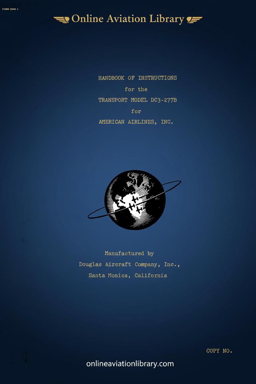 DC3-277B Handbook of Instructions Cover Page