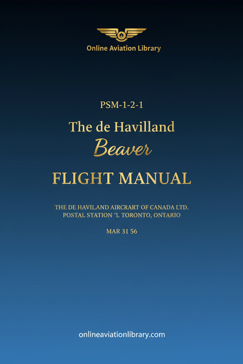 De Havilland Beaver Flight Manual Standard Cover Page