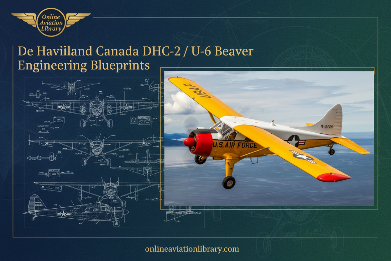 De Havilland DHC-2 Beaver Engineering Blueprints Banner