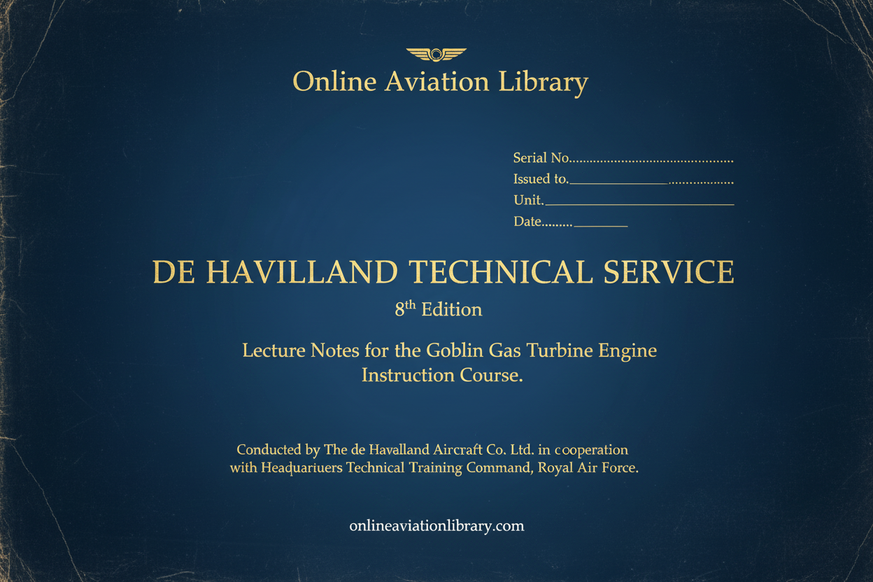 de Havilland Technical Service Lecture Notes Cover Page