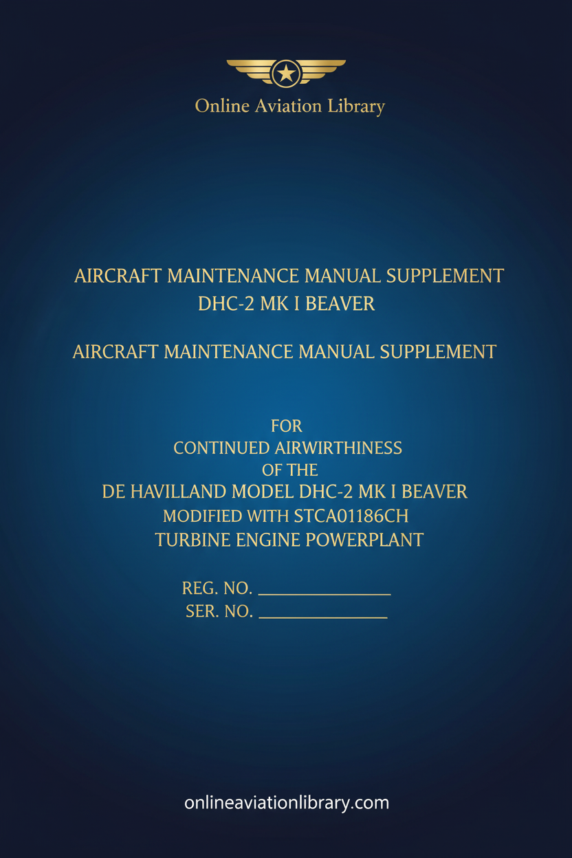 DHC-2 Beaver Aircraft Maintenance Manual Supplement Standard Cover Page