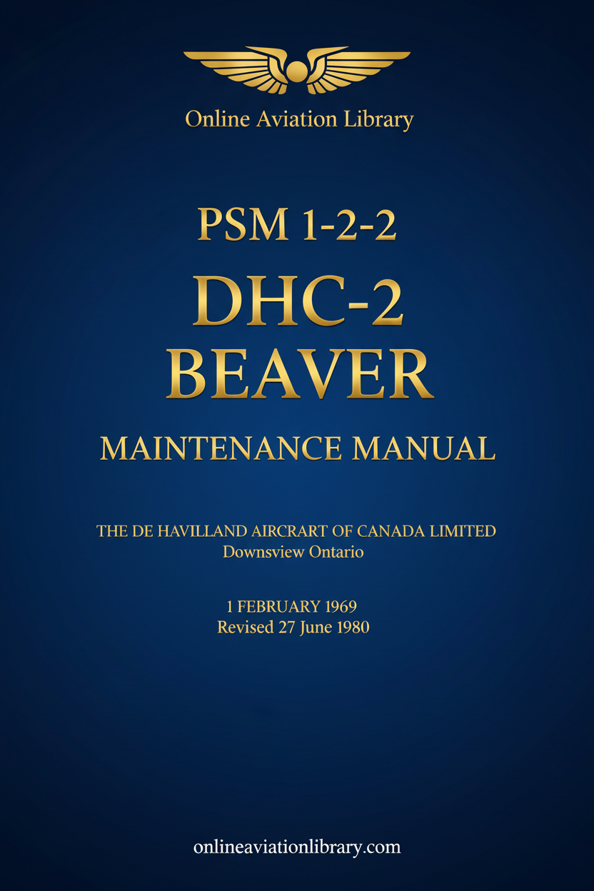 DHC-2 Beaver Maintenance Manual Standard Cover Page