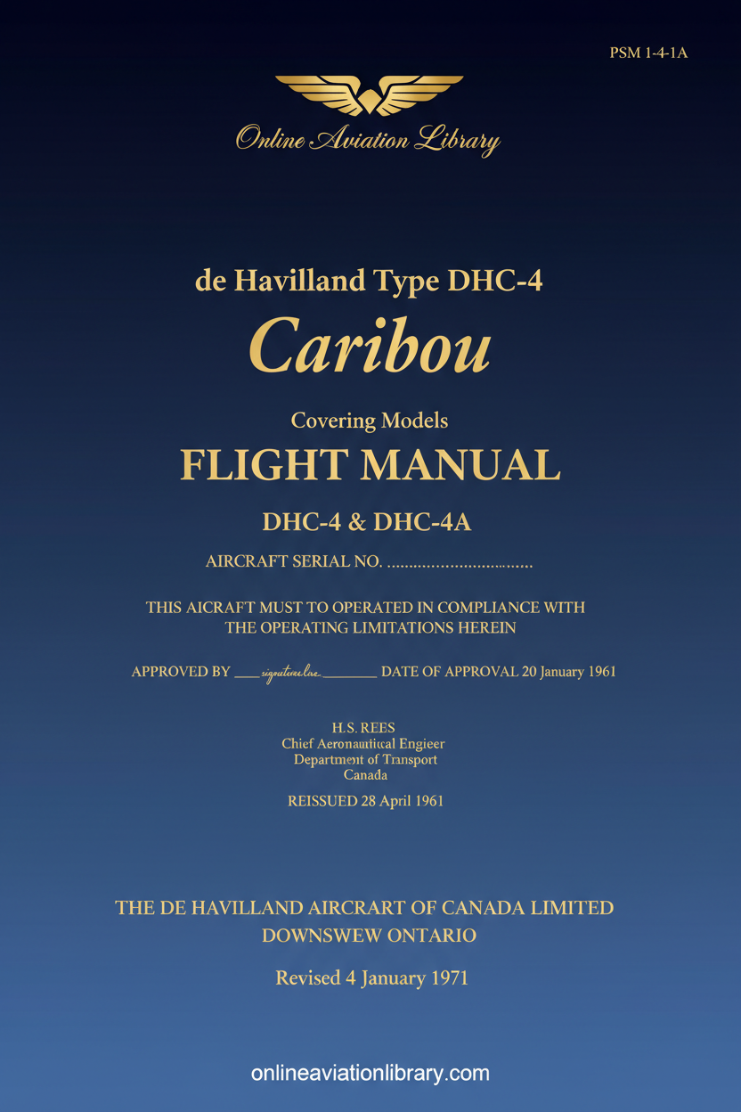 DHC-4 Caribou Flight Manual Text-Only Cover Page