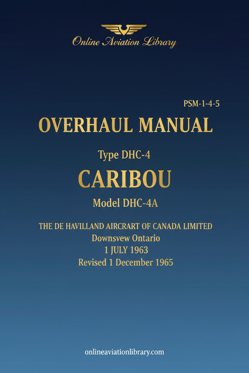 DHC-4 Caribou Overhaul Manual Text-Only Cover Page