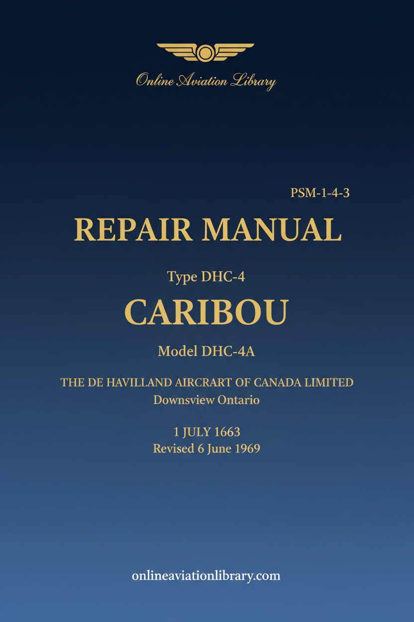 DHC-4 Caribou Repair Manual Text-Only Cover Page
