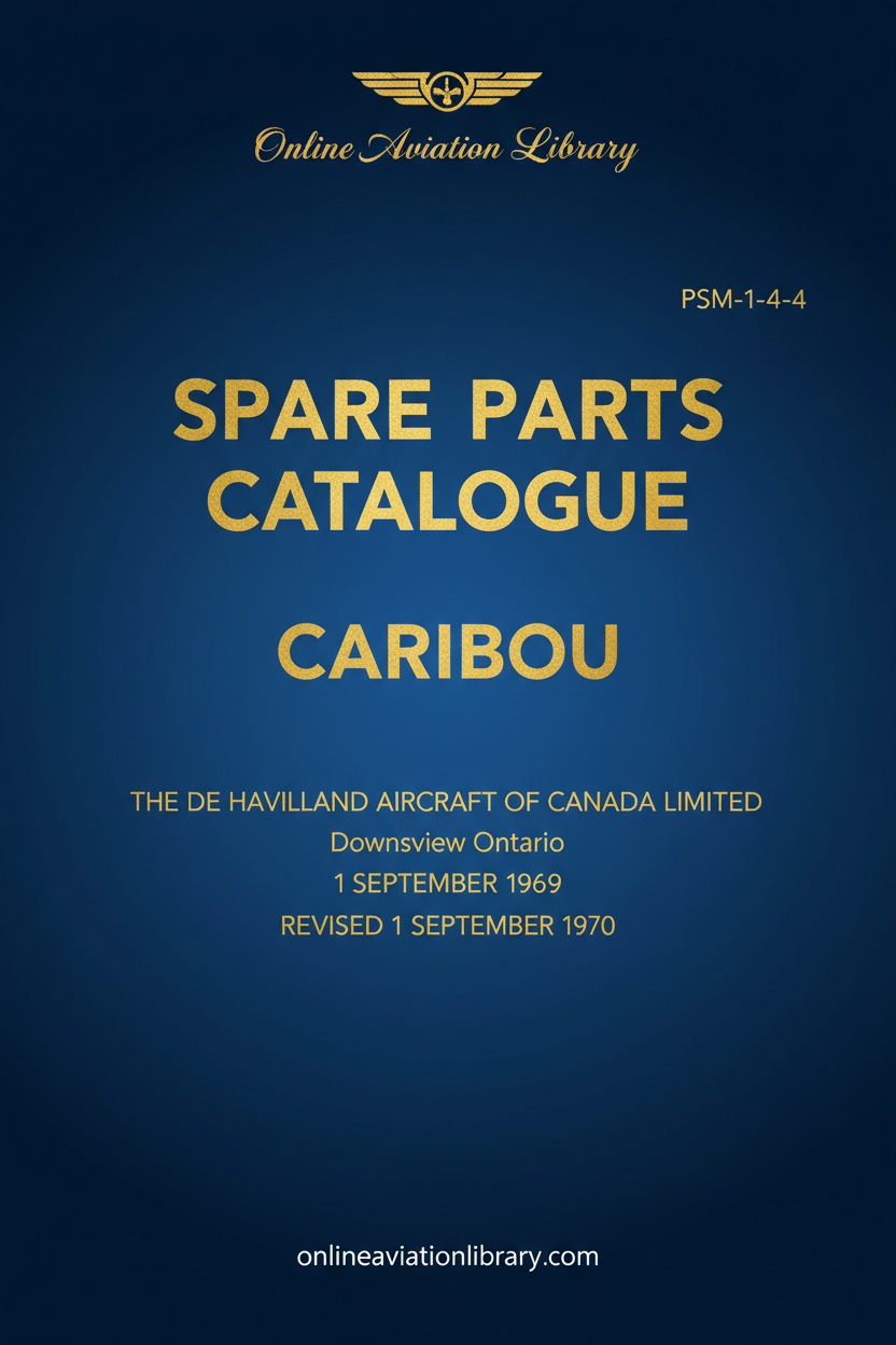 DHC-4 Caribou Spare Parts Catalogue Text-Only Cover Page