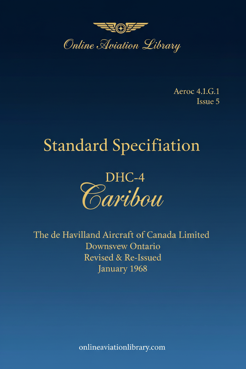 DHC-4 Caribou Standard Specification Text-Only Cover Page