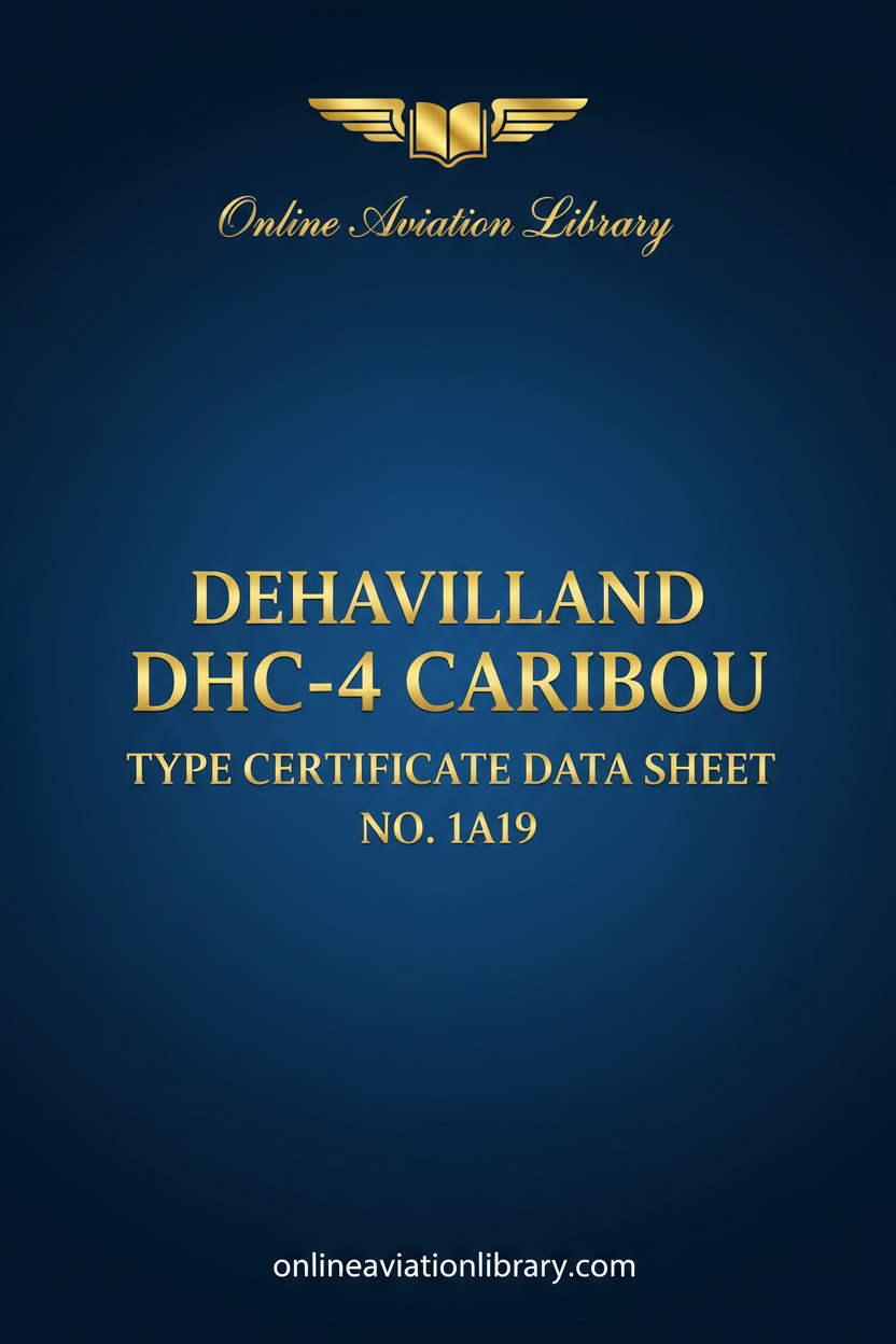 DHC-4 Caribou Type Certificate Data Sheet Text-Only Cover Page
