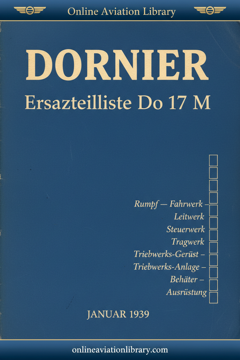 Do 17 M Ersatzteilliste Cover