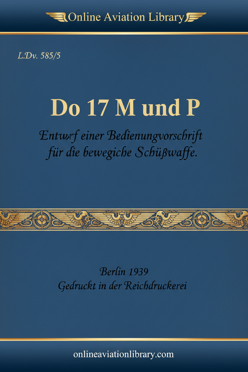 Do 17 M und P Bedienungsvorschrift Schußwaffe Cover