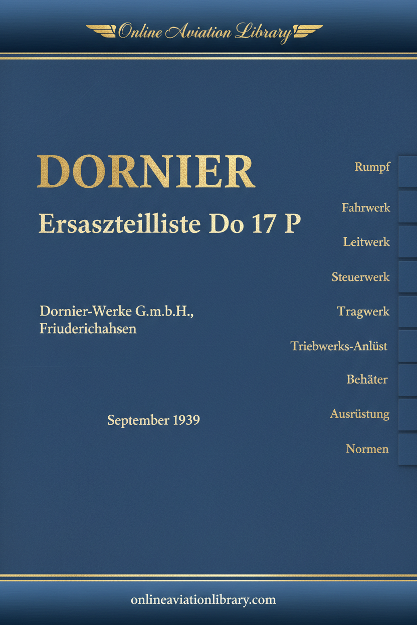 Do 17 P Ersatzteilliste Cover Page