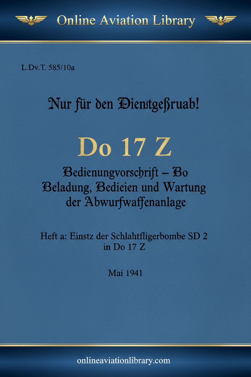 Do 17 Z Abwurfwaffenanlage Cover Page