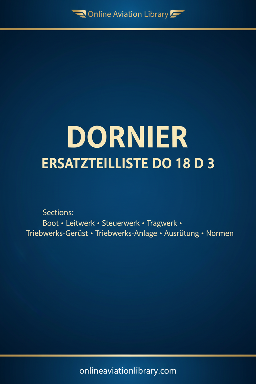 Do 18 D Ersatzteilliste Cover
