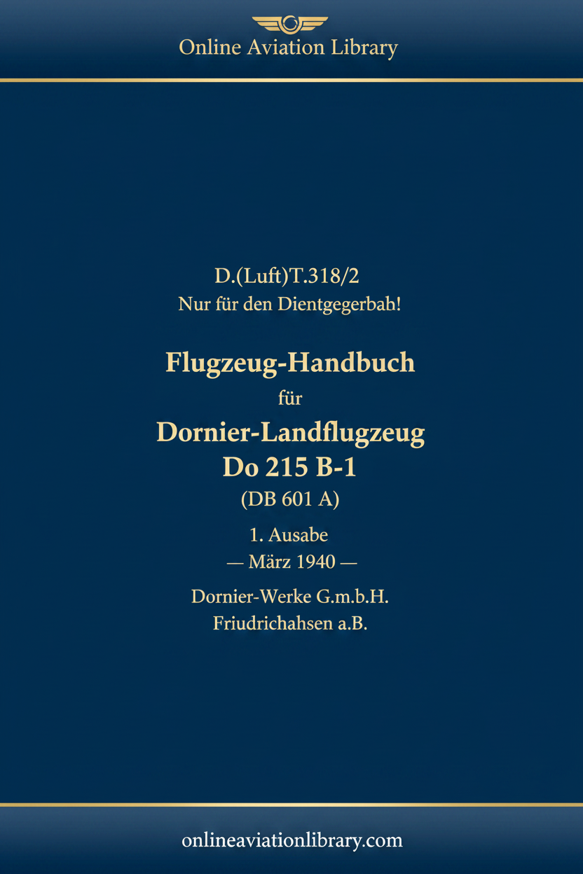 Do 215 B-1 Handbook Cover