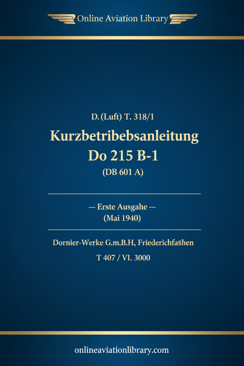 Do 215 B-1 Kurzbetriebsanleitung Cover - Regenerated