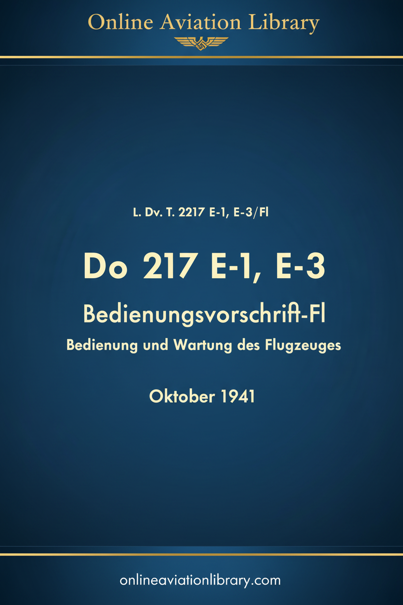 Do 217 E-1 E-3 Bedienungsvorschrift Cover