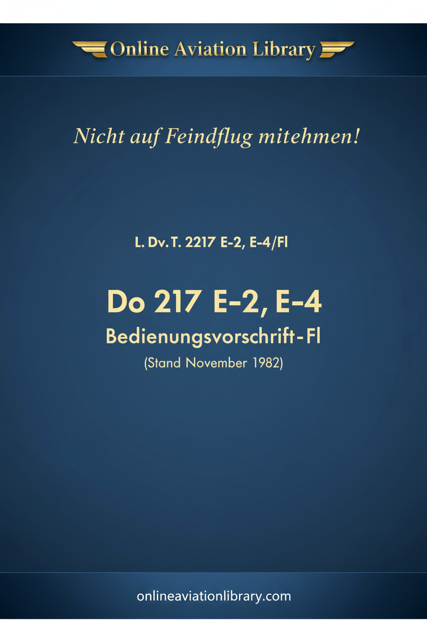 Do 217 E-2 E-4 Bedienungsvorschrift Cover