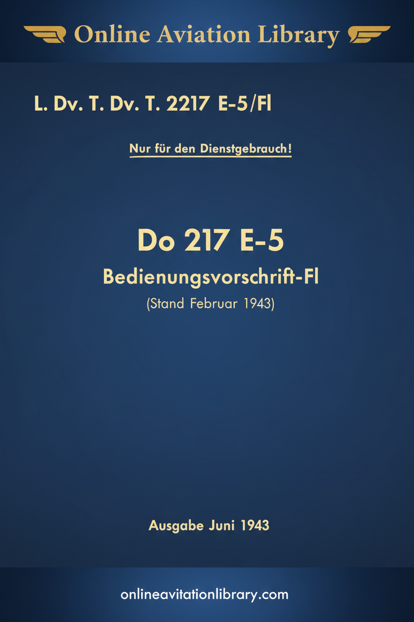 Do 217 E-5 Bedienungsvorschrift Cover