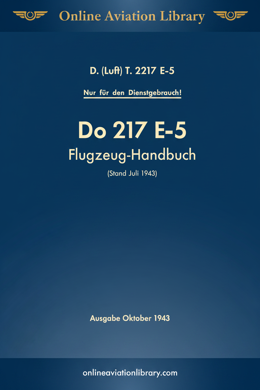 Do 217 E-5 Flugzeug-Handbuch Cover