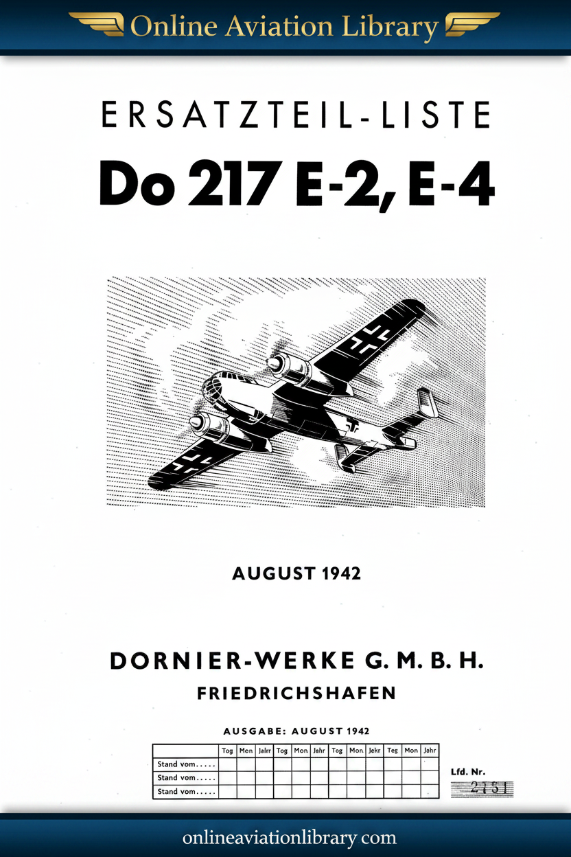 Do 217 Ersatzteilliste Cover