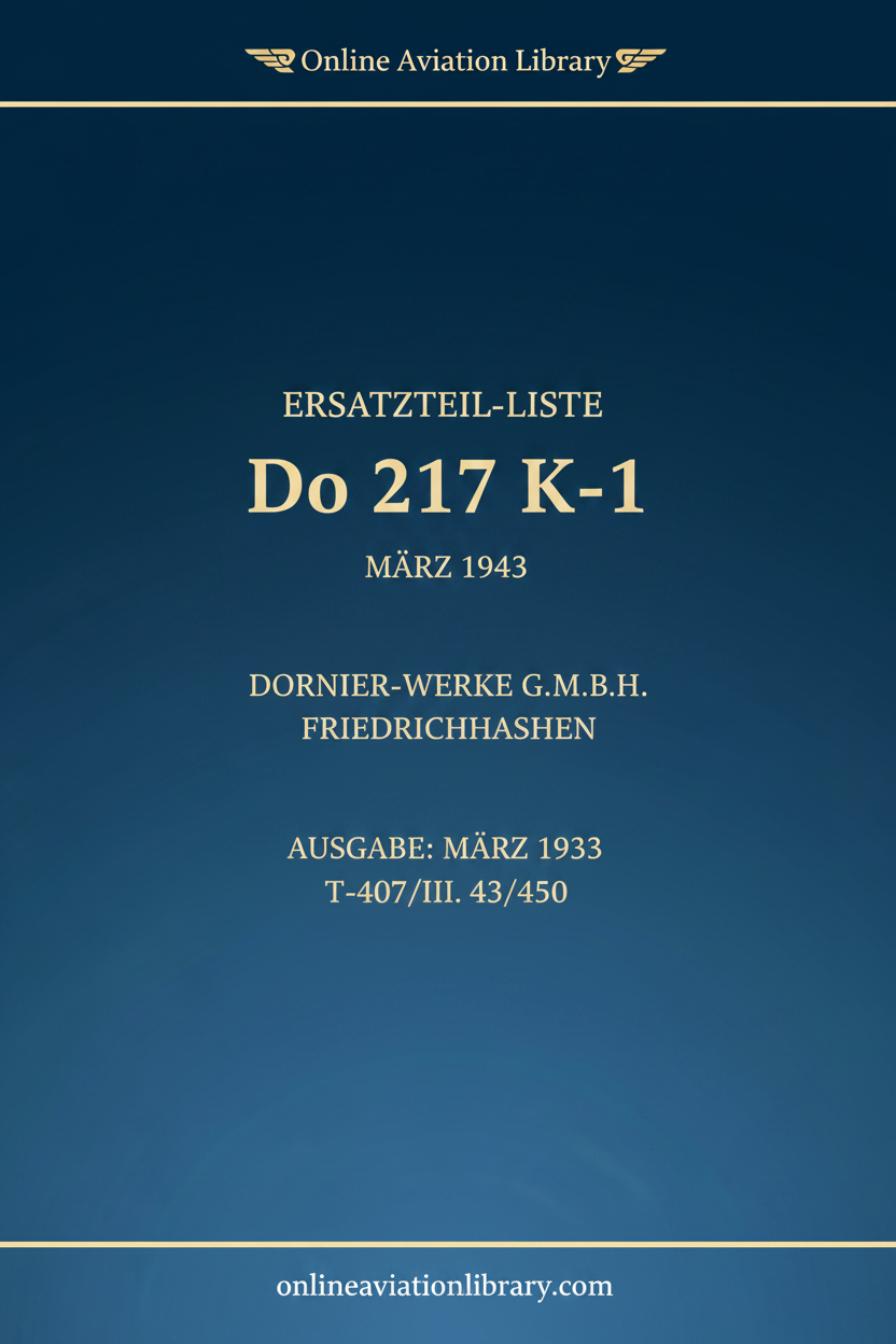 Do 217 K-1 Ersatzteil-Liste