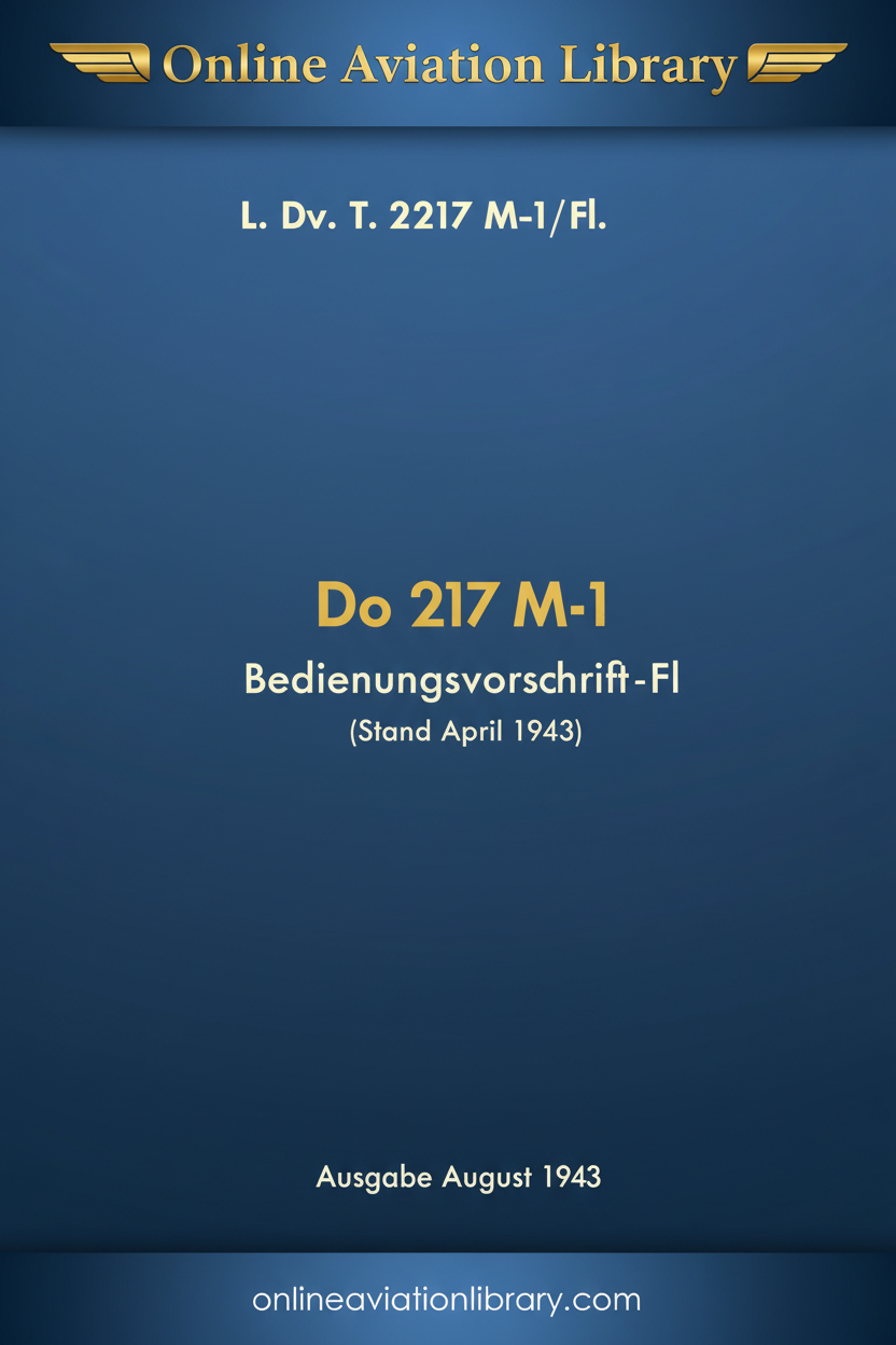 Do 217 M-1 Bedienungsvorschrift-Fl Cover