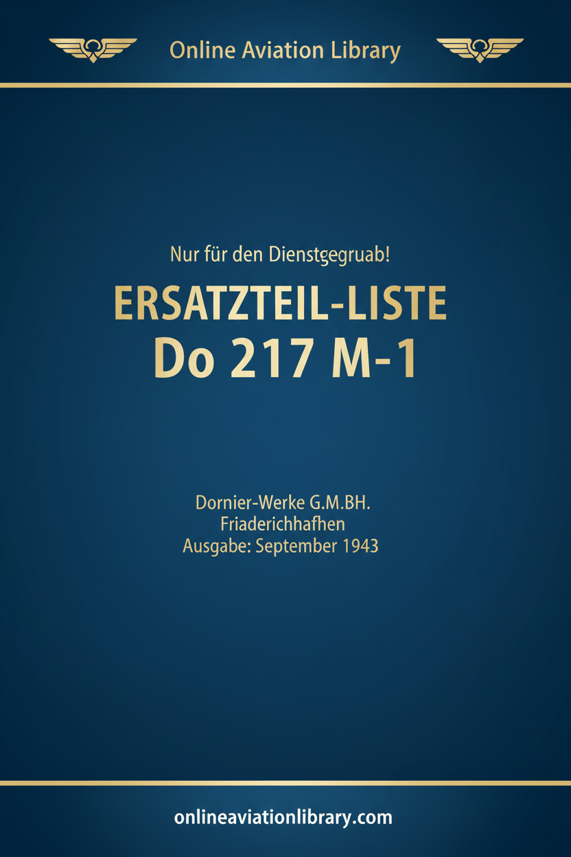 Do 217 M-1 Ersatzteil-Liste Cover