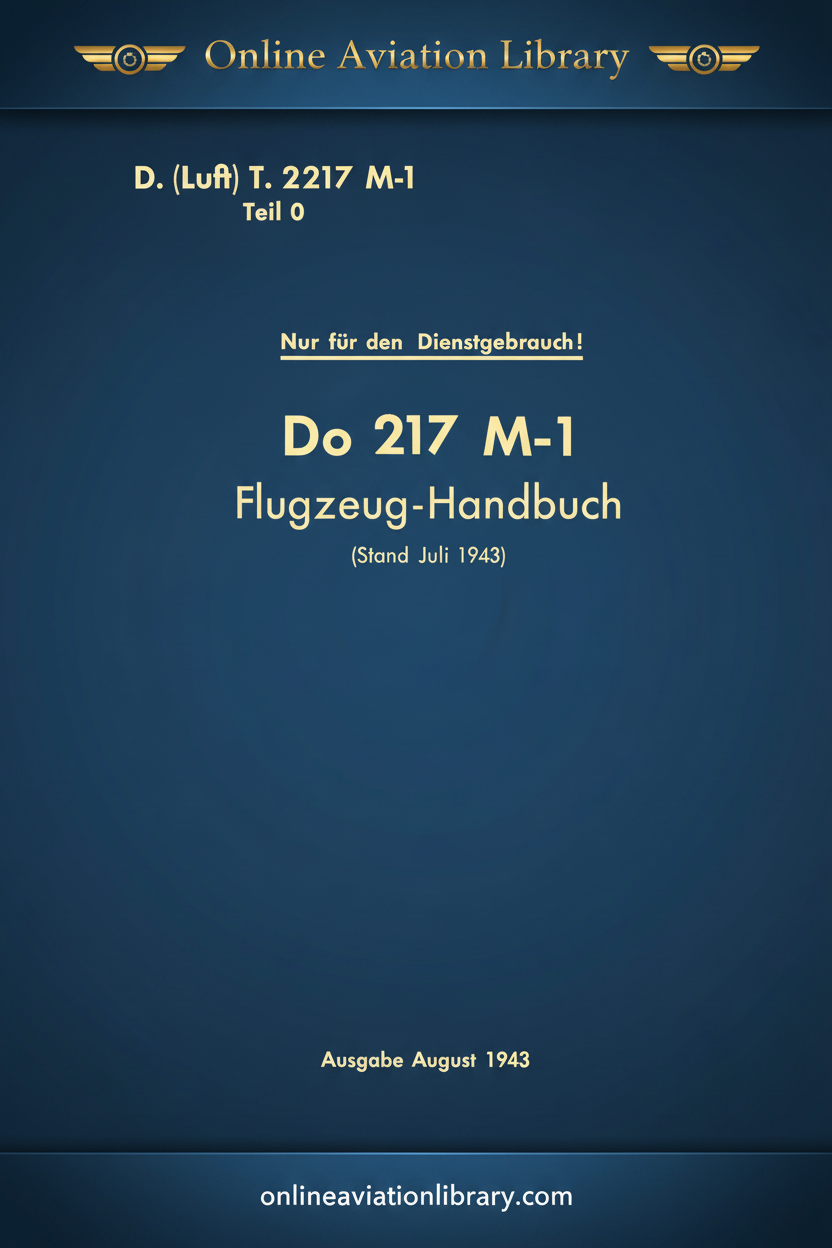 Do 217 M-1 Flugzeug-Handbuch Cover